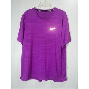 Nike Men's Dri-FIT Miler‎ Short-Sleeve Running Top NWT Purple XL